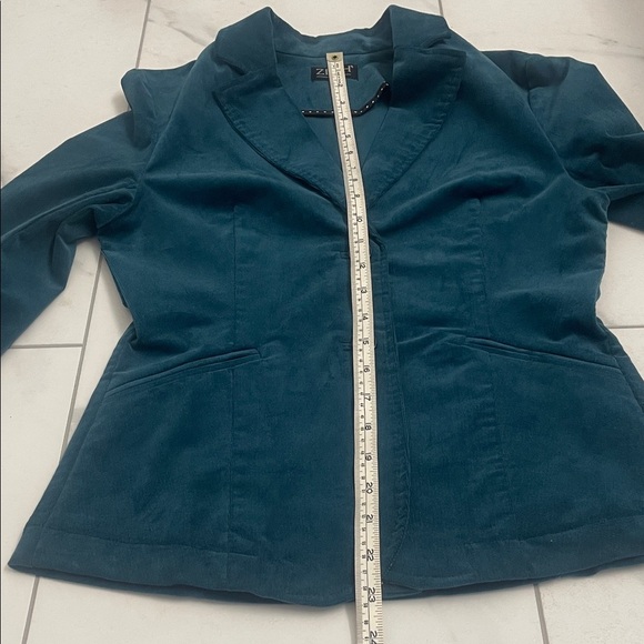 ZILCH Teal Blazer 2 Button Up Front Fitted Classic Sz XS - Picture 11 of 15